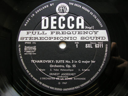 TCHAIKOVSKY: SUITE No. 3   RICCI / SUISSE ROMANDE / ANSERMET   SXL 6311