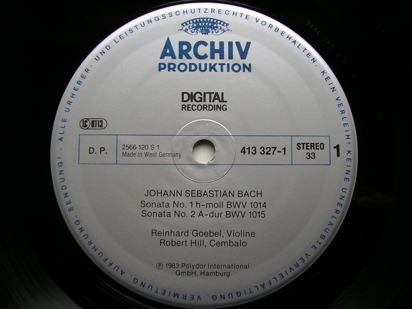 BACH: SONATAS FOR VIOLIN & HARPSICHORD    GOEBEL / MUSICA ANTIQUA KOLN   413 326