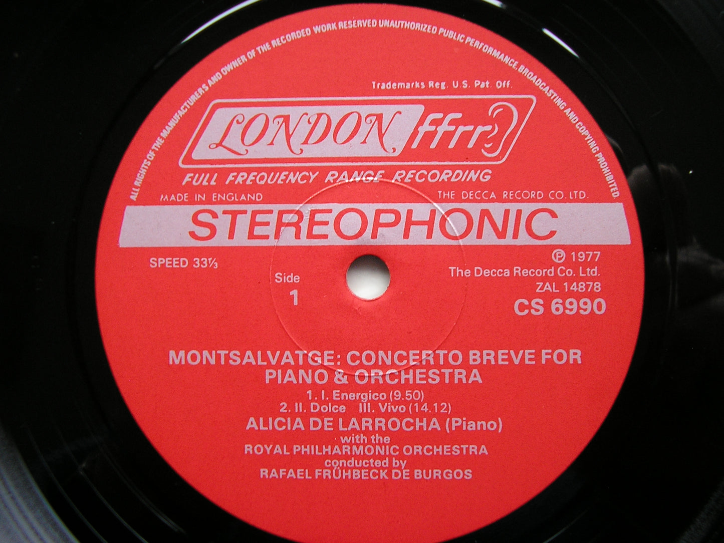 CONCERTOS FROM SPAIN BY MONTSALVAGE & SURINACH   ALICIA DE LARROCHA / ROYAL PHILHARMONIC / FRUHBECK DE BURGOS   CS 6990