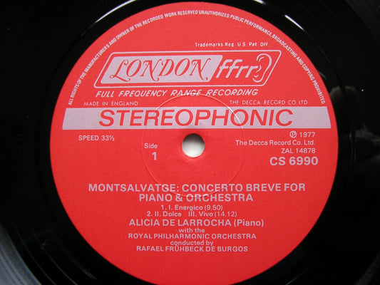 CONCERTOS FROM SPAIN BY MONTSALVAGE & SURINACH   ALICIA DE LARROCHA / ROYAL PHILHARMONIC / FRUHBECK DE BURGOS   CS 6990