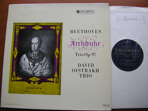 BEETHOVEN: PIANO TRIO No. 7 in B Op. 97 'Archduke'    DAVID OISTRAKH / SVIATOSLAV KNUSHEVITZKY / LEV OBORIN     33CX 1643