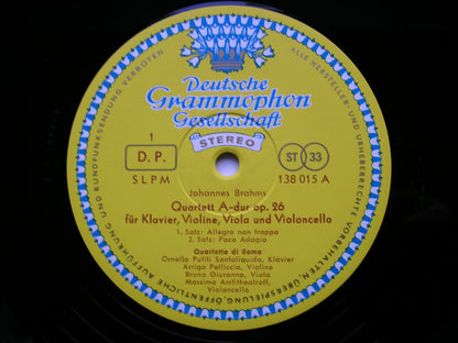 BRAHMS: PIANO QUARTET in A Op. 26    QUARTETTO DI ROMA     138 015