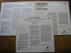 RACHMANINOV: THE THREE SYMPHONIES   PREVIN /LONDON SYMPHONY   ASD 3137 / 2889 / 3369