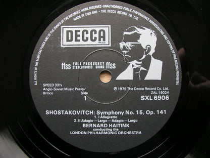 SHOSTAKOVICH: THE COMPLETE SYMPHONIES BERNARD HAITINK / CONCERTGEBOUW / LONDON PHILHARMONIC 15 DECCA LPs