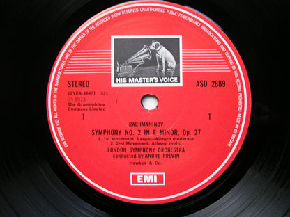 RACHMANINOV: THE THREE SYMPHONIES   PREVIN /LONDON SYMPHONY   ASD 3137 / 2889 / 3369