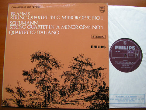 BRAHMS: STRING QUARTET No. 1 / SCHUMANN: STRING QUARTET No. 1   QUARTETTO ITALIANO    SAL 3639