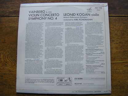 VAINBERG: VIOLIN CONCERTO / SYMPHONY No. 4   KOGAN / MOSCOW PHILHARMONIC / KONDRASHIN   ASD 2755
