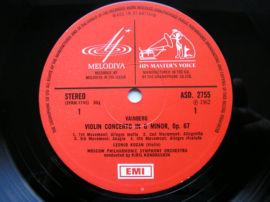 VAINBERG: VIOLIN CONCERTO / SYMPHONY No. 4   KOGAN / MOSCOW PHILHARMONIC / KONDRASHIN   ASD 2755