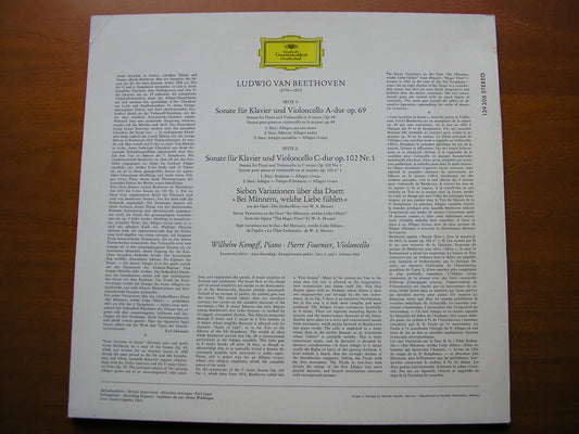BEETHOVEN: SONATAS FOR PIANO & CELLO / VARIATIONS on 'Bei Mannern'      KEMPFF / FOURNIER      139 306