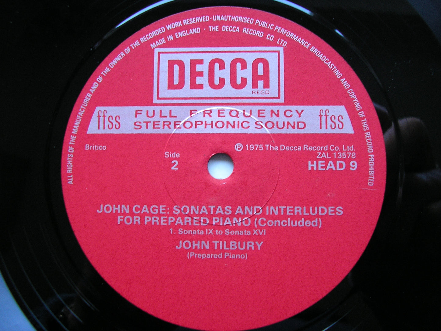 CAGE: SONATAS & INTERLUDES FOR PREPARED PIANO   JOHN TILBURY   HEAD 9