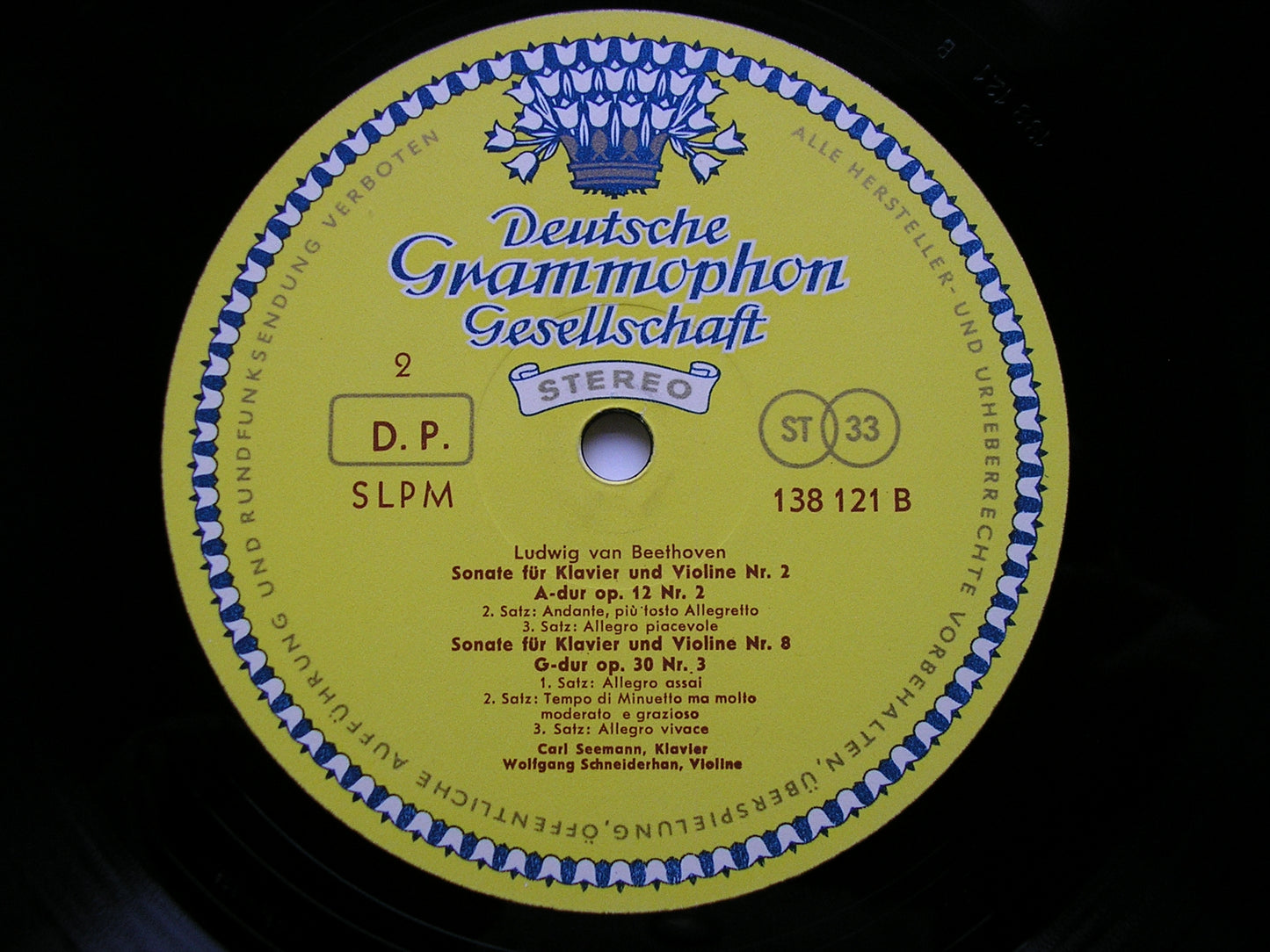 BEETHOVEN: VIOLIN SONATAS Nos. 1 / 2 / 8   SCHNEIDERHAN / SEEMANN    138 121