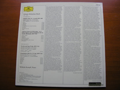 BACH: FRENCH SUITE No. 5 / ENGLSH SUITE No. 3  / TOCCATA     WILHELM KEMPFF   2530 723