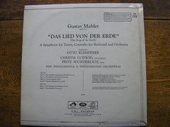 MAHLER: DAS LIED VON DER ERDE   LUDWIG / WUNDERLICH / NEW PHILHARMONIA / KLEMPERER   SAN 179