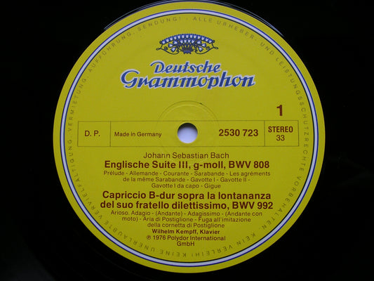 BACH: FRENCH SUITE No. 5 / ENGLSH SUITE No. 3  / TOCCATA     WILHELM KEMPFF   2530 723