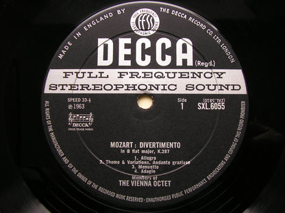 MOZART: DIVERTIMENTO K287 / MICHAEL HAYDN: DIVERTIMENTO in G    MEMBERS OF THE VIENNA OCTET    SXL 6055