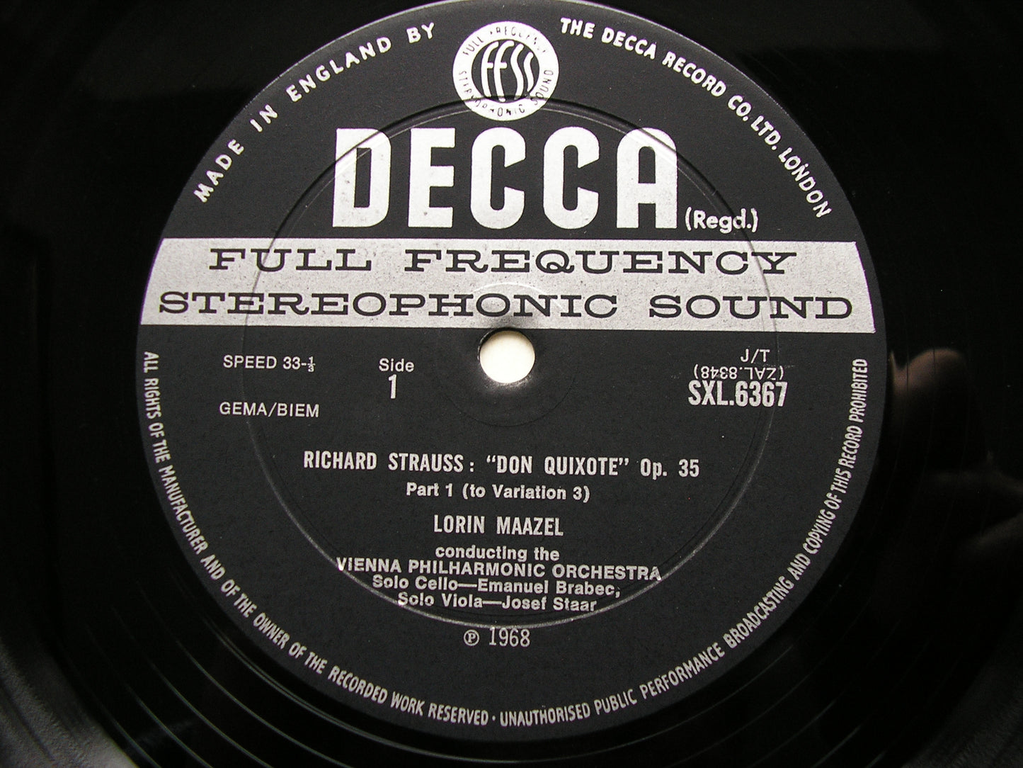 STRAUSS: DON QUIXOTE    MAAZEL / VIENNA PHILHARMONIC    SXL 6367