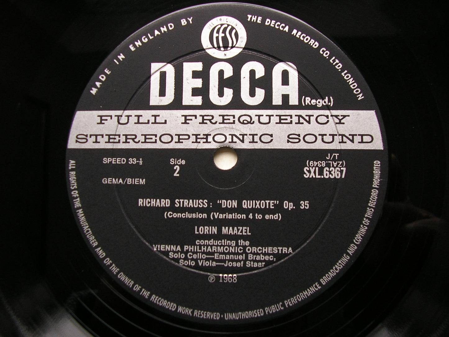 STRAUSS: DON QUIXOTE    MAAZEL / VIENNA PHILHARMONIC    SXL 6367