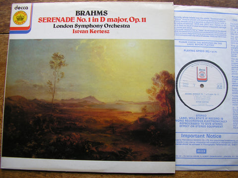 BRAHMS: SERENADE No. 1 in D    KERTESZ / LONDON SYMPHONY   JB 86