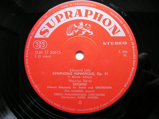 LALO: SYMPHONIE ESPAGNOLE / RAVEL: TZIGANE   HAENDEL / CZECH PHILHARMONIC / ANCERL    SUA ST 50615