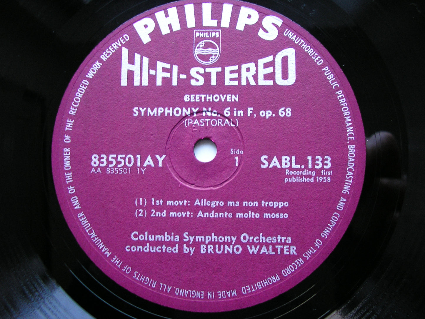 BEETHOVEN: THE NINE SYMPHONIES   BRUNO WALTER / COLUMBIA SYMPHONY   7LP SABL