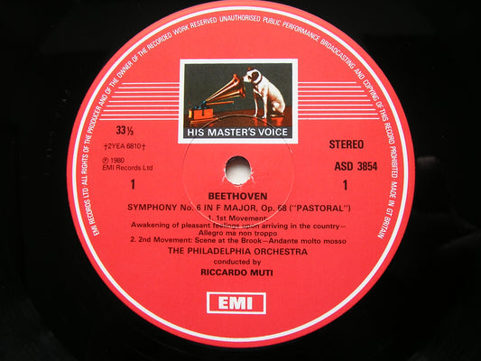 BEETHOVEN: SYMPHONY No. 6 'Pastoral' RICCARDO MUTI / PHILADELPHIA ORCHESTRA ASD 3854