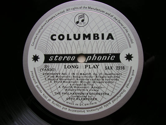 COLUMBIA SAX  -   BEETHOVEN: THE NINE SYMPHONIES / FIVE OVERTURES   KLEMPERER / PHILHARMONIA    9LP