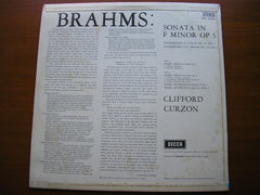 BRAHMS: PIANO SONATA in F Op. 5 / TWO INTERMEZZI     CLIFFORD CURZON    SXL 6041