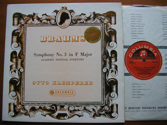 SAX 2351  BRAHMS: SYMPHONY No. 3 / ACADEMIC FESTIVAL       PHILHARMONIA / KLEMPERER