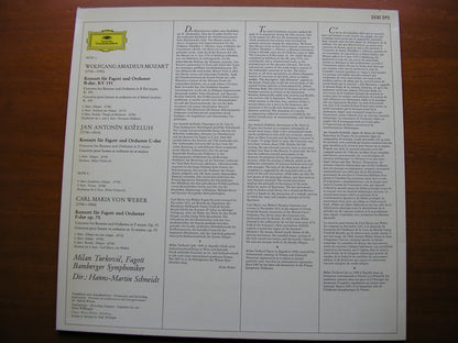 KOZELUH / MOZART / WEBER: BASSOON CONCERTOS    TURKOVIC / BAMBERG SYMPHONY / SCHNEIDT   2530 270