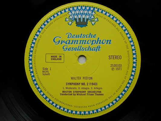 PISTON: SYMPHONY No. 2 / SCHUMAN: VIOLIN CONCERTO  ZUKOFSKY / TILSON THOMAS / BOSTON SYMPHONY  2530 103