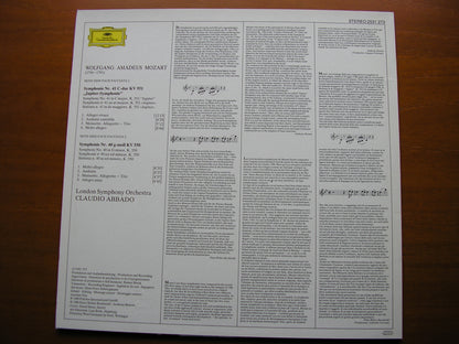 MOZART: SYMPHONIES Nos. 40 & 41 'Jupiter'    ABBADO / LONDON SYMPHONY   2531 273