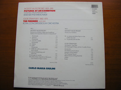 MUSSORGSKY: PICTURES AT AN EXHIBITION / STRAVINSKY: FIREBIRD Suite    GIULINI / BERLIN PHILHARMONIC / CONCERTGEBOUW ORCHESTRA    S 45935
