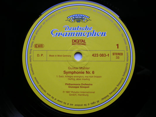 MAHLER: SYMPHONY No. 6 / SYMPHONY No. 10 Adagio    SINOPOLI / PHILHARMONIA   2 LP BOX   423 082