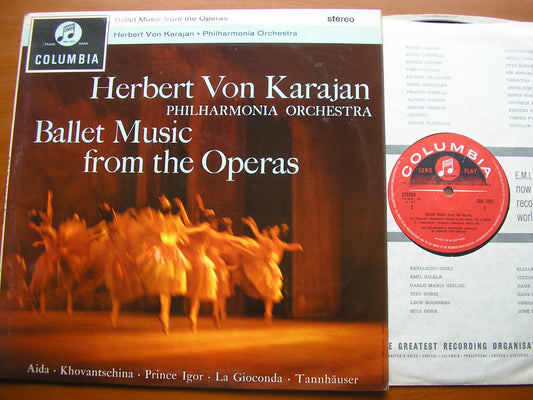BALLET MUSIC from the OPERAS: VERDI / WAGNER / BORODIN / MUSSORGSKY / PONCHIELLI       PHILHARMONIA / KARAJAN    SAX 2421