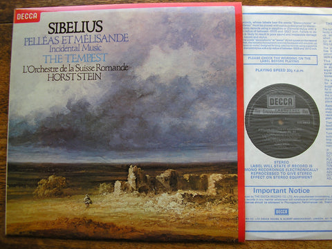 SIBELIUS: PELLEAS & MELISANDE / THE TEMPEST    HORST STEIN / SRO    SXL 6912