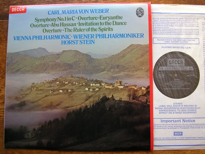 WEBER: SYMPHONY No. 1 / THREE OVERTURES / INVITATION TO THE DANCE   STEIN / VPO   SXL 6876