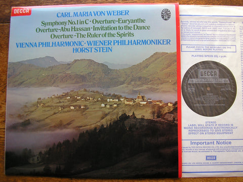 WEBER: SYMPHONY No. 1 / THREE OVERTURES / INVITATION TO THE DANCE   STEIN / VPO   SXL 6876
