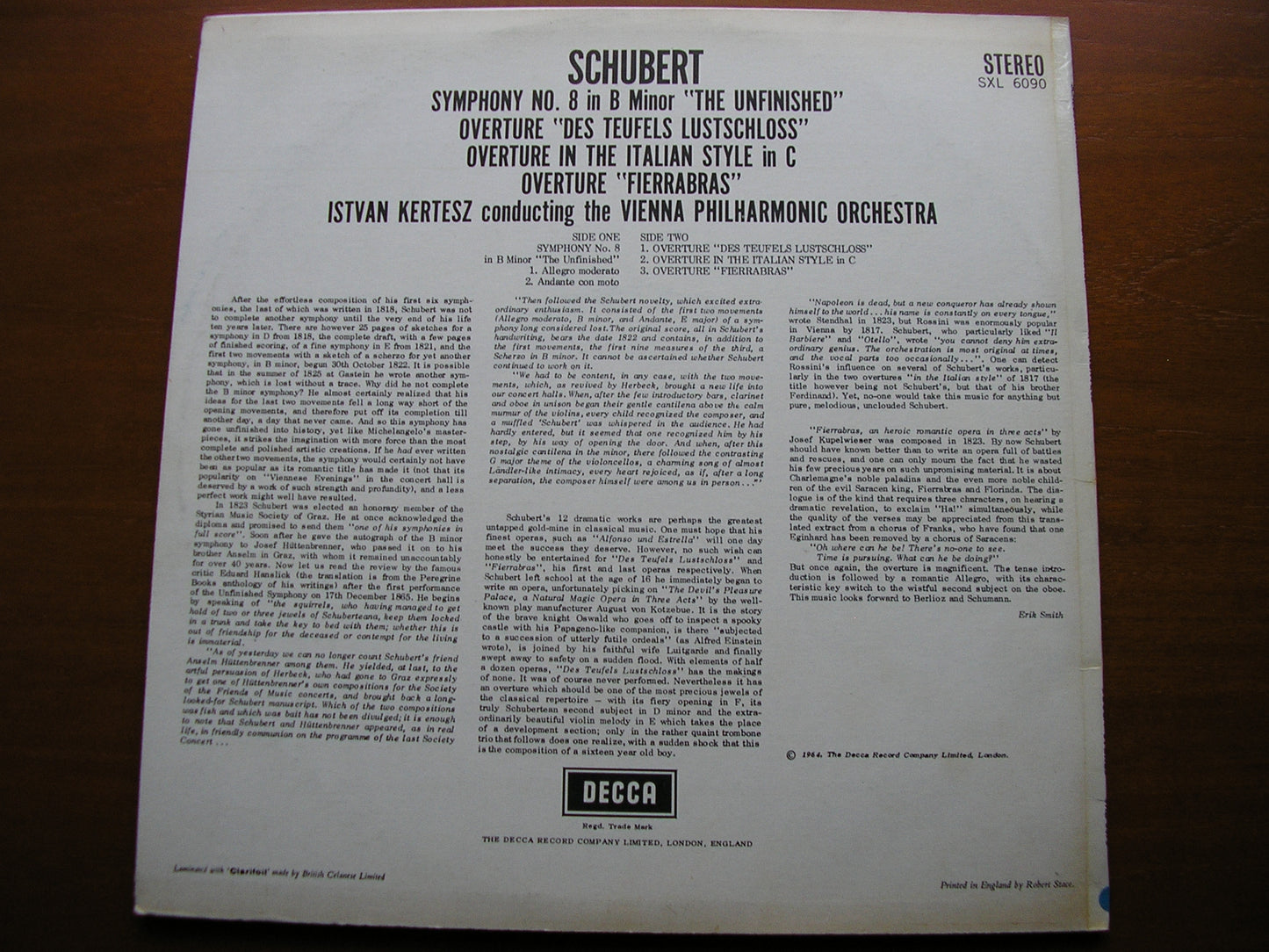 SCHUBERT: THE SYMPHONIES / THREE OVERTURES   KERTESZ / VIENNA PHILHARMONIC   5 LP SET