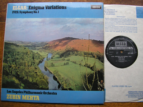 ELGAR: ENIGMA VARIATIONS / IVES: SYMPHONY No. 1 MEHTA / LAPO   SXL 6592