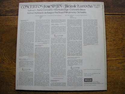 CONCERTOS FROM SPAIN BY MONTSALVAGE & SURINACH   LARROCHA / BURGOS / ROYAL PHILHARMONIC   SXL 6757