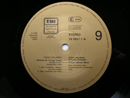 SCHUBERT: THE SYMPHONIES / ROSAMUNDE Extracts   GUNTER WAND / COLOGNE RADIO SYMPHONY   EX 15 55273