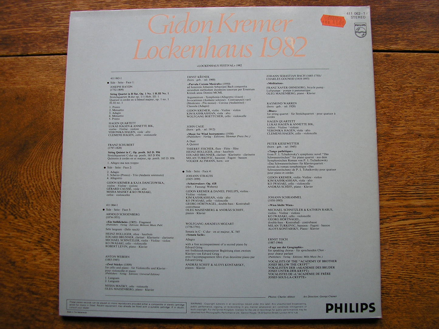 LOCKENHAUS FESTIVAL 1982 - GIDON KREMER & FRIENDS  411 062
