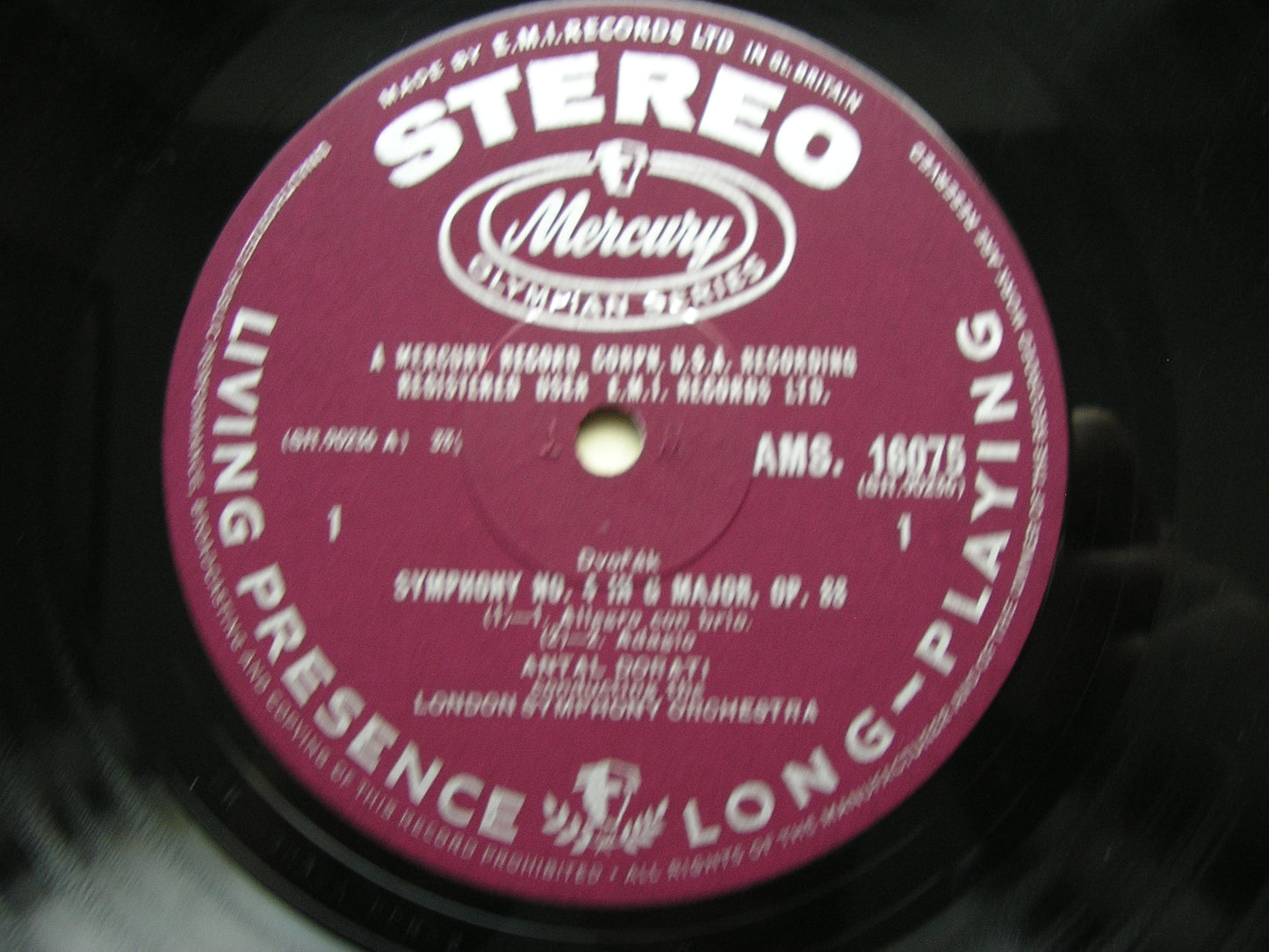 DVORAK: SYMPHONY No. 8 in G (formerly No. 4) / CARNAVAL OVERTURE    DORATI / LONDON SYMPHONY   AMS 16075