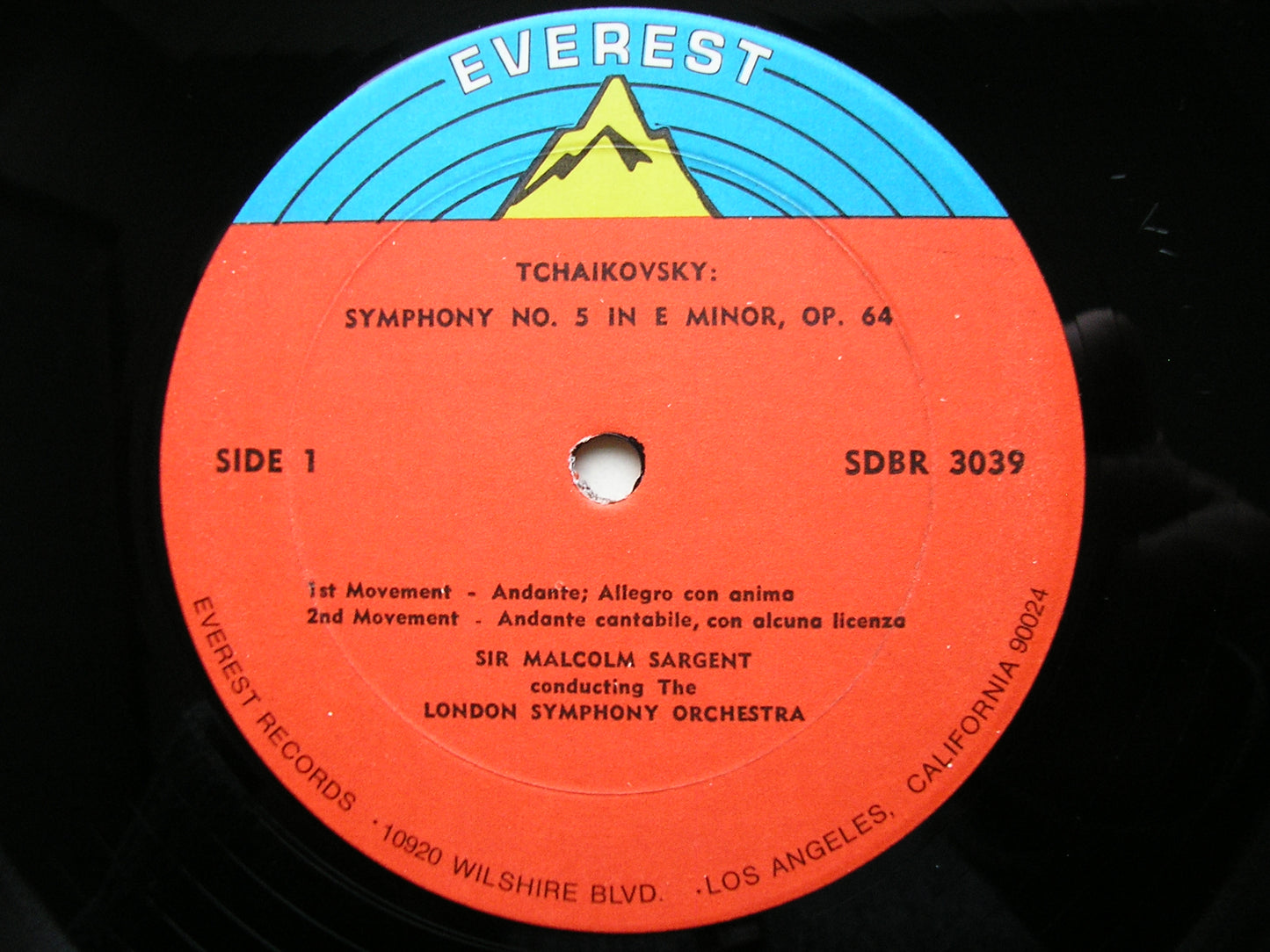 TCHAIKOVSKY: SYMPHONY No. 5    SARGENT / LONDON SYMPHONY   SDBR 3039