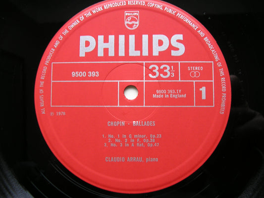 CHOPIN: FOUR BALLADES / FANTAISIE Op. 49      CLAUDIO ARRAU     9500 393