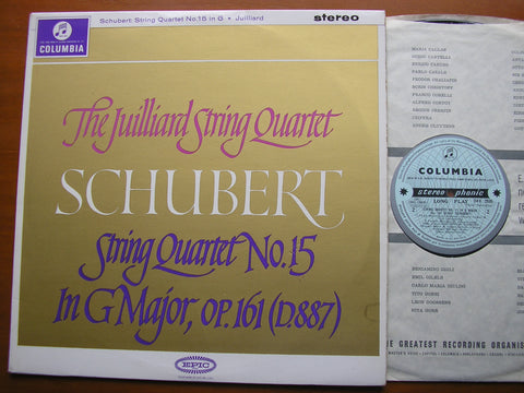 SCHUBERT: STRING QUARTET No. 15  D887     JUILLIARD STRING QUARTET     SAX 2535