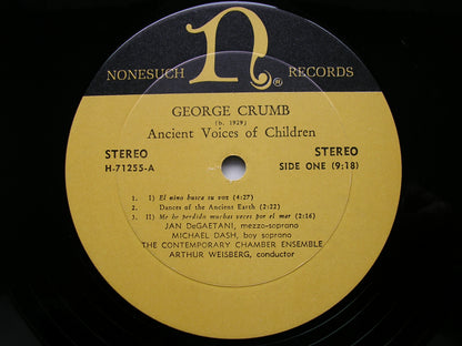 CRUMB: ANCIENT VOICES OF CHILDREN  DE GAETANI / DASH / CONTEMPORARY CHAMBER ENSEMBLE / WEISBERG   H-71225