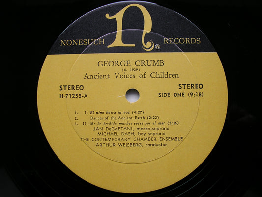 CRUMB: ANCIENT VOICES OF CHILDREN  DE GAETANI / DASH / CONTEMPORARY CHAMBER ENSEMBLE / WEISBERG   H-71225