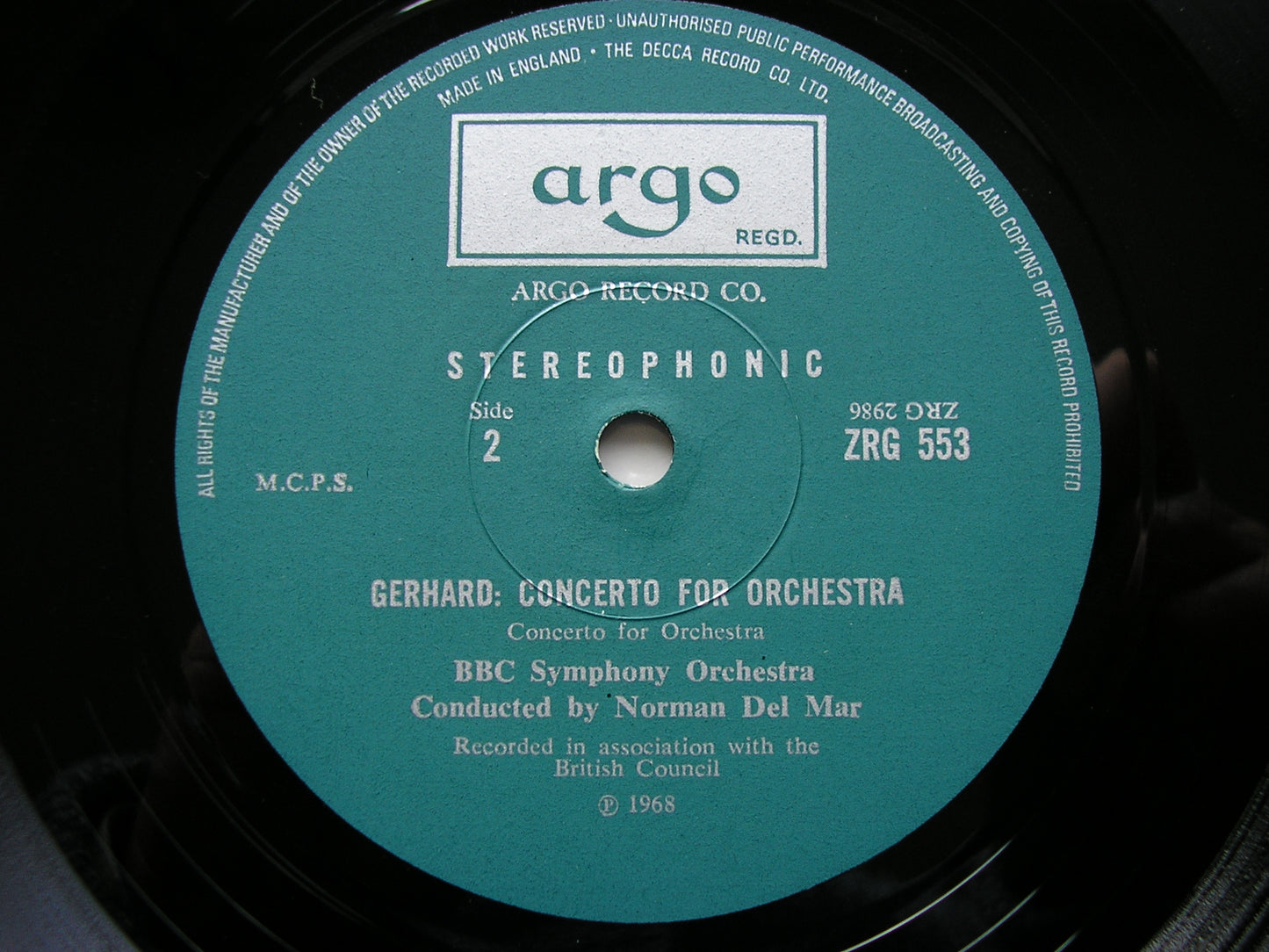 GERHARD: CONCERTO FOR ORCHESTRA / RAWSTHORNE: SYMPHONY No. 3   DEL MAR / BBC SYMPHONY   ZRG 553