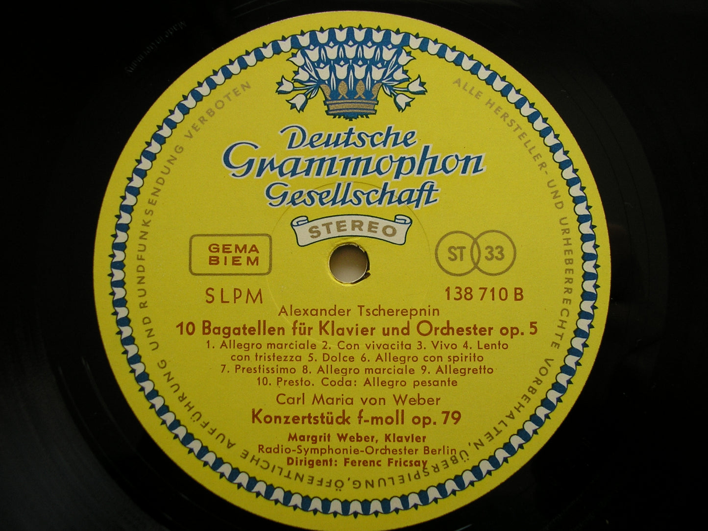 TCHEREPNIN: TEN BAGATELLES / RACHMANINOV: PAGANINI RHAPSODY / WEBER: KONZERSTUCK   WEBER / BRSO / FRICSAY   138 710